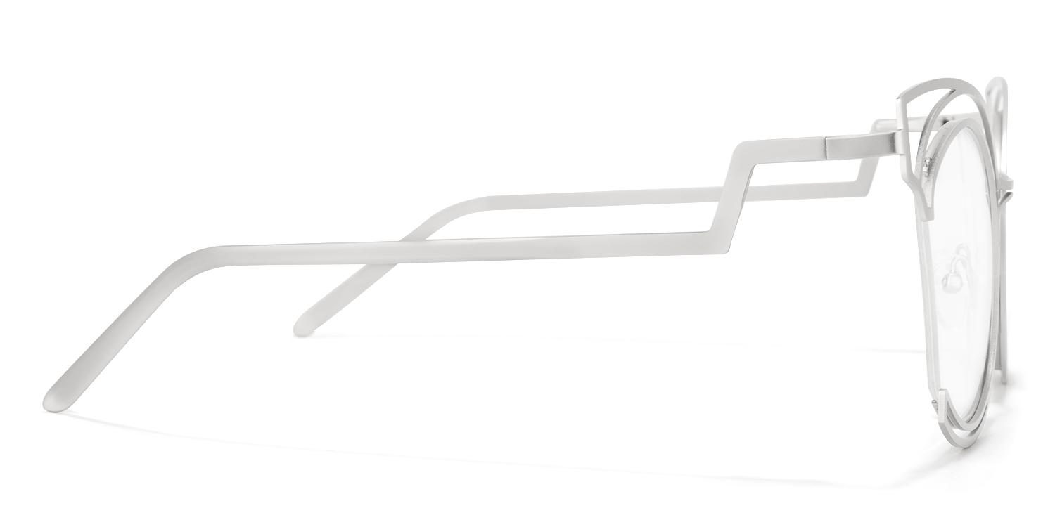 Maggie - Cat Eye Silver Eyeglasses - 4