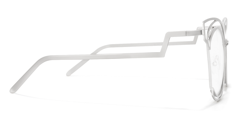 Maggie - Cat Eye Silver Eyeglasses - 4