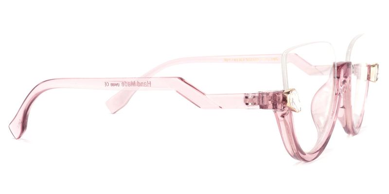 Sylvia - Cat Eye Pink Eyeglasses (Z-Shaped Arms) - 4