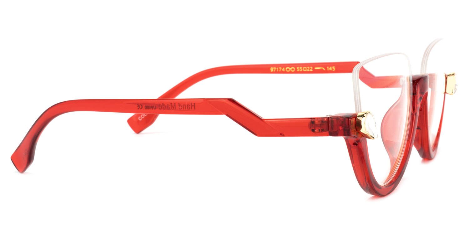 Sylvia - Cat Eye Red Eyeglasses - 4
