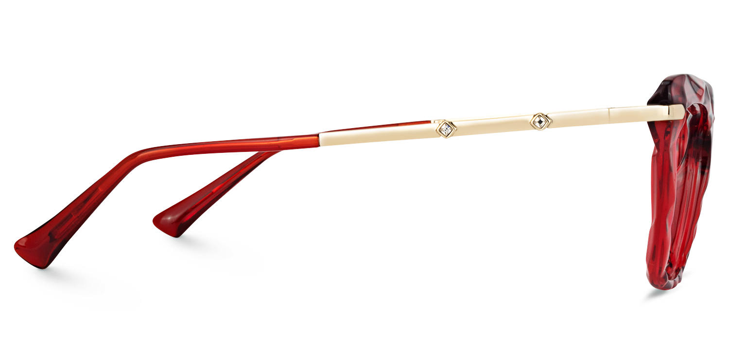 Annie - Rectangle Red Eyeglasses | Vooglam 4