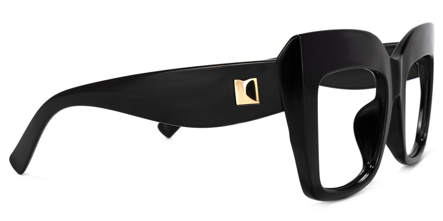 Cassandra - Square Black Eyeglasses | Vooglam 4