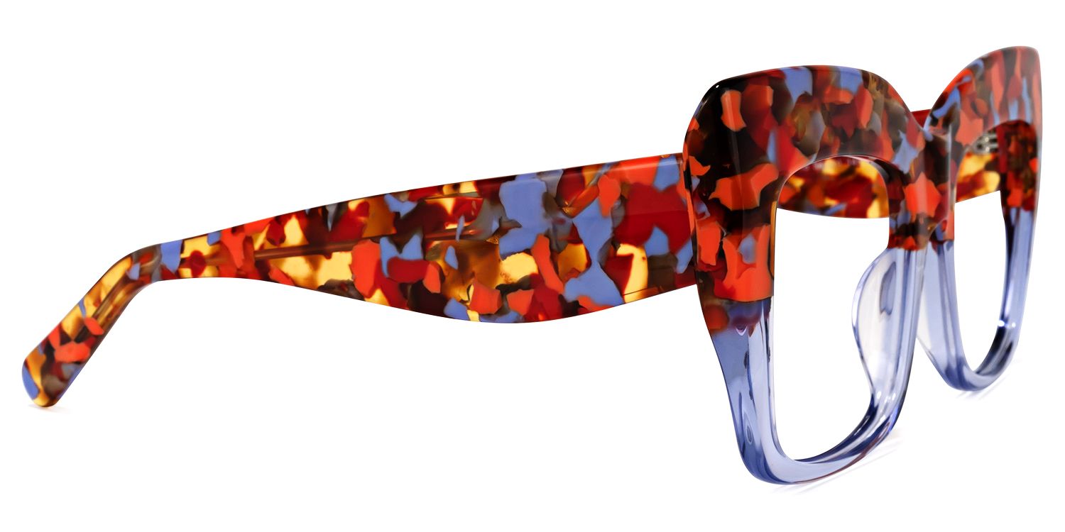 Rosaura - Square Purple Floral Eyeglasses product detail 4