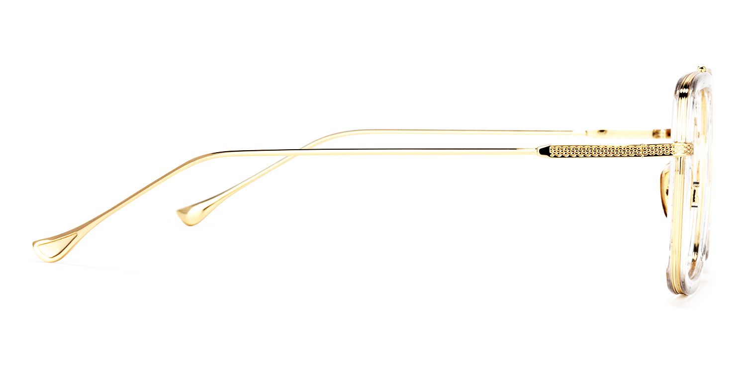 Alvira - Aviator Crystal/Gold Eyeglasses - 4