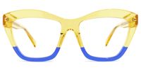 Murdock - Square Yellow Eyeglasses | Vooglam Angle View