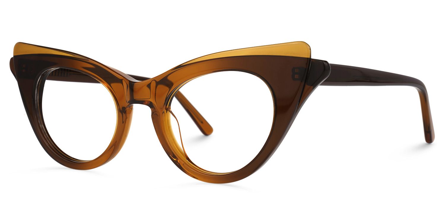 Debra - Cat Eye Brown Eyeglasses - 2