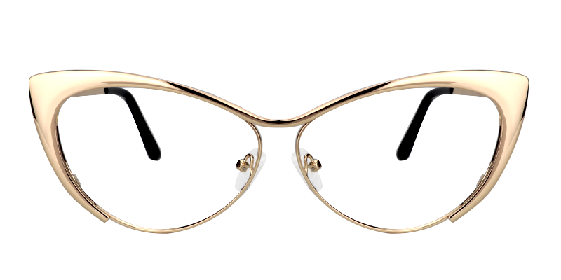 Annabelle - Cat Eye Gold Eyeglasses | Vooglam Angle View