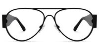 Novoa - Aviator Black Eyeglasses | Vooglam Angle View