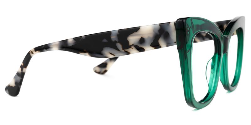 Escobar - Square Green Eyeglasses - 4