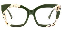 Terrie - Square Dark/Green Eyeglasses | Vooglam Angle View