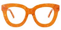 Jerrie - Round Orange Eyeglasses | Vooglam Angle View