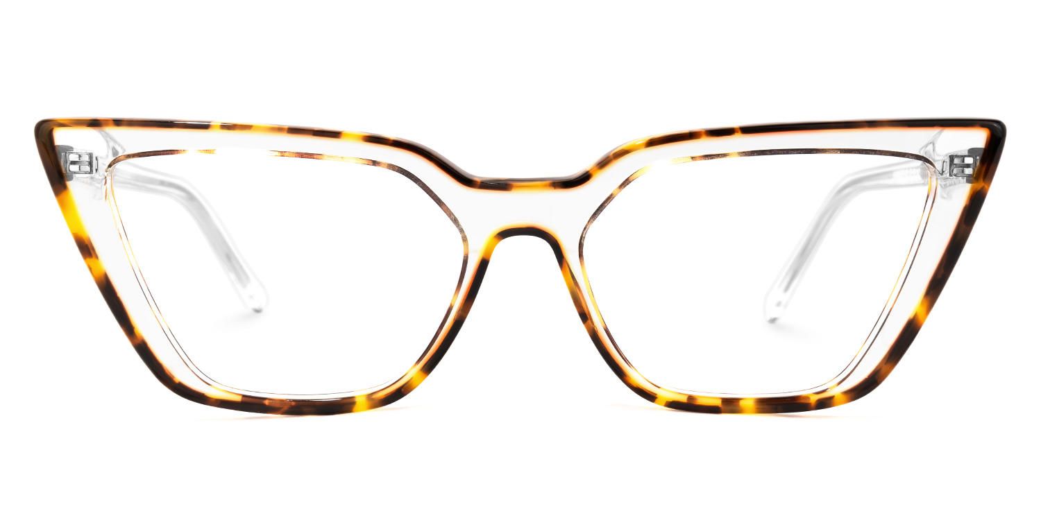Lyuba - Rectangle Tortoise Eyeglasses | Vooglam Angle View