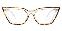 Lyuba - Rectangle Tortoise Eyeglasses | Vooglam Angle View