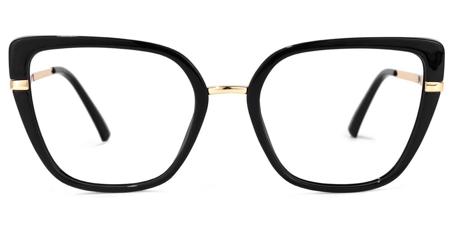 Declan - Rectangle Black Eyeglasses | Vooglam Angle View