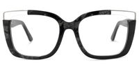 Angelia - Square Black Eyeglasses | Vooglam Angle View