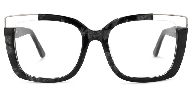 Angelia - Square Black Eyeglasses
