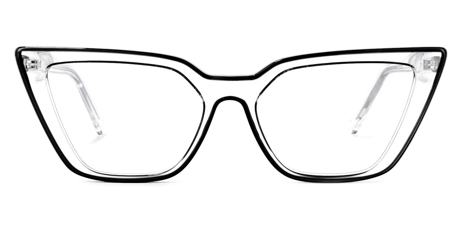 Lyuba - Rectangle Black Eyeglasses | Vooglam Angle View