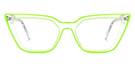 Lyuba - Rectangle Green Eyeglasses