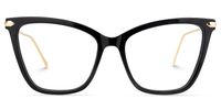 Hilary - Butterfly Black Eyeglasses | Vooglam Angle View