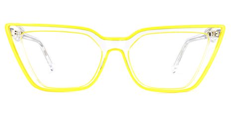 Lyuba - Rectangle Yellow Eyeglasses