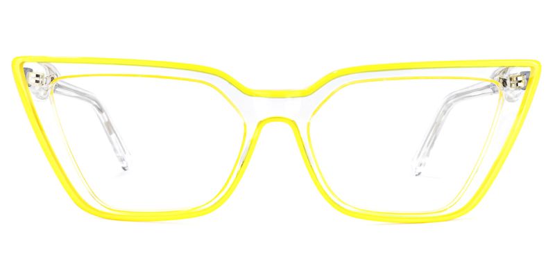 Lyuba - Rectangle Yellow Eyeglasses