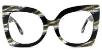 Butterfly Dark/Green Eyeglasses | Vooglam.com Angle View