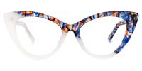 Antoinette - Cat Eye Blue/Orange Eyeglasses | Vooglam Angle View