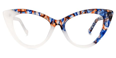 Antoinette - Cat Eye Blue/Orange Eyeglasses