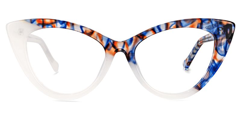 Antoinette - Cat Eye Blue/Orange Eyeglasses