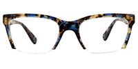 Vivienne - Rectangle Blue/Tortoise Eyeglasses | Vooglam Angle View