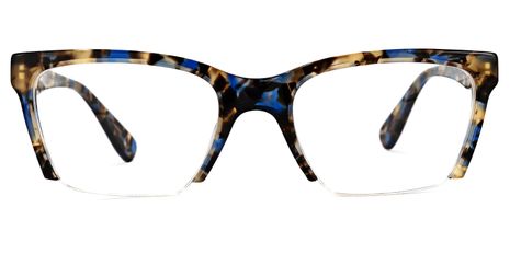 Vivienne - Rectangle Blue/Tortoise Eyeglasses