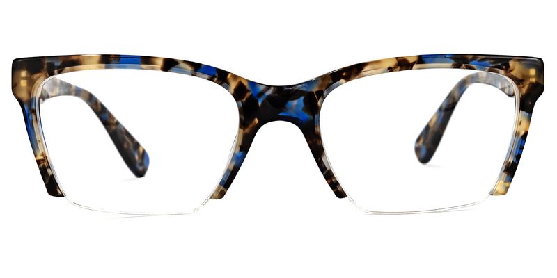 Vivienne - Rectangle Blue/Tortoise Eyeglasses