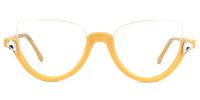 Sylvia - Cat Eye Yellow Eyeglasses | Vooglam Angle View