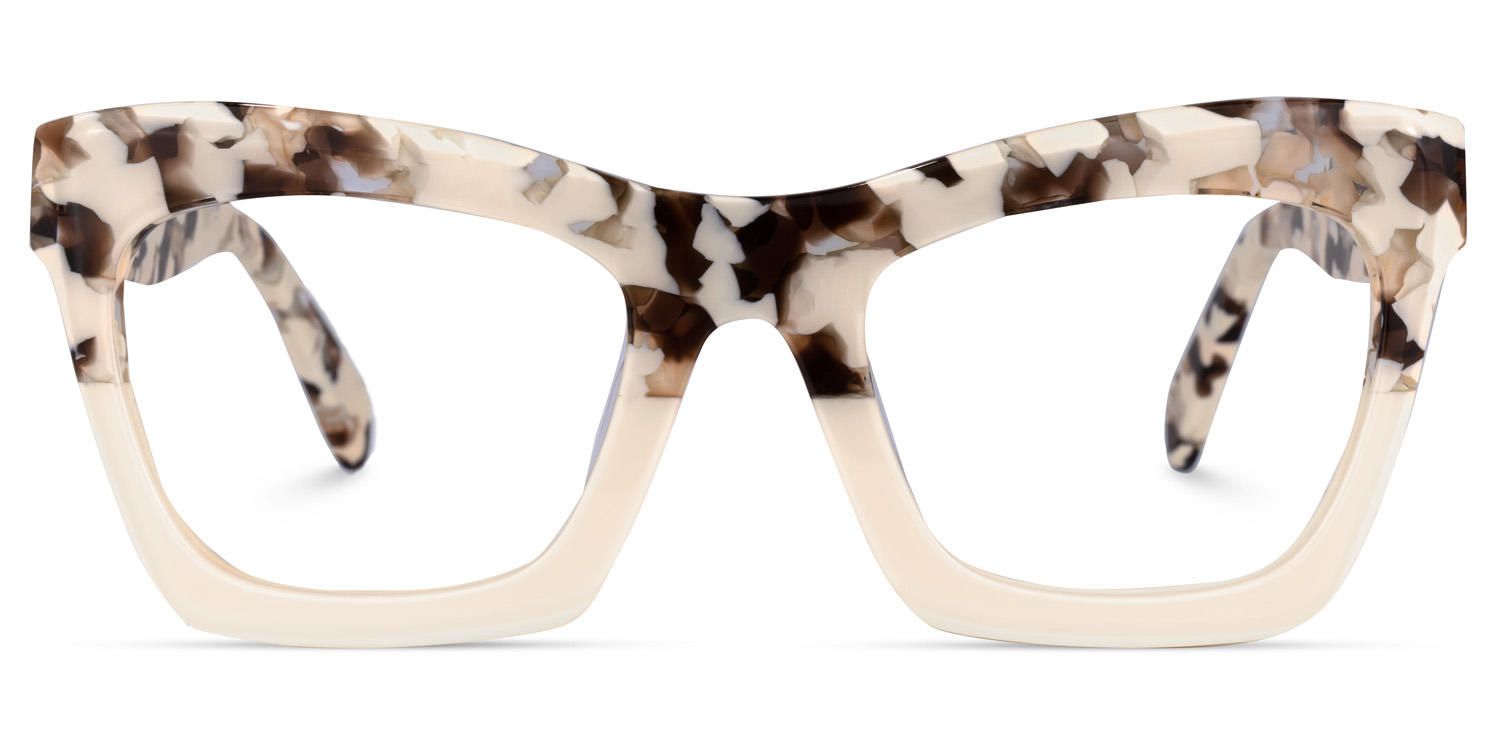 Sienna - Rectangle Light/Tortoise Eyeglasses | Vooglam Angle View