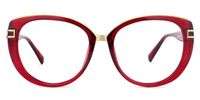 Bessie - Oval Wine/Red Eyeglasses | Vooglam Angle View