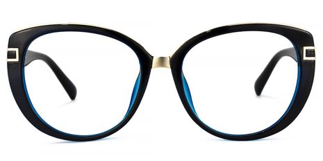 Bessie - Oval Dark/Blue Eyeglasses