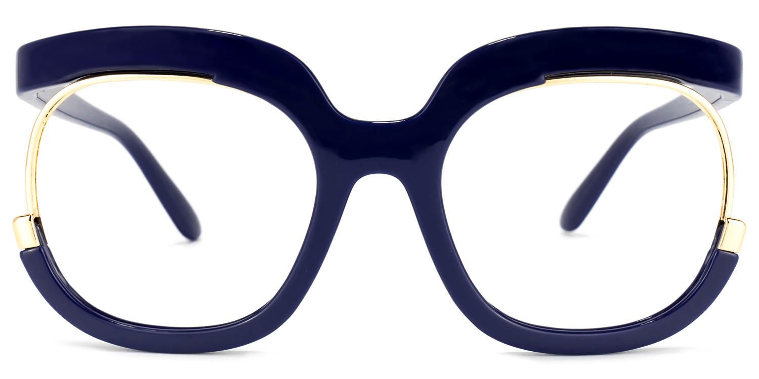 Fredia - Square Dark/Blue Eyeglasses | Vooglam Angle View