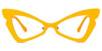 Immy - Geometric Yellow Eyeglasses | Vooglam Angle View