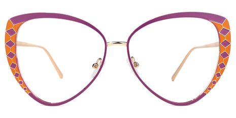 Tristan - Geometric Purple Eyeglasses
