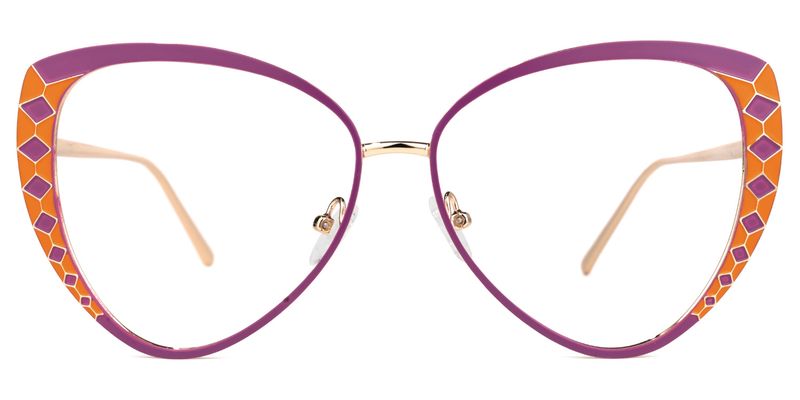 Tristan - Geometric Purple Eyeglasses
