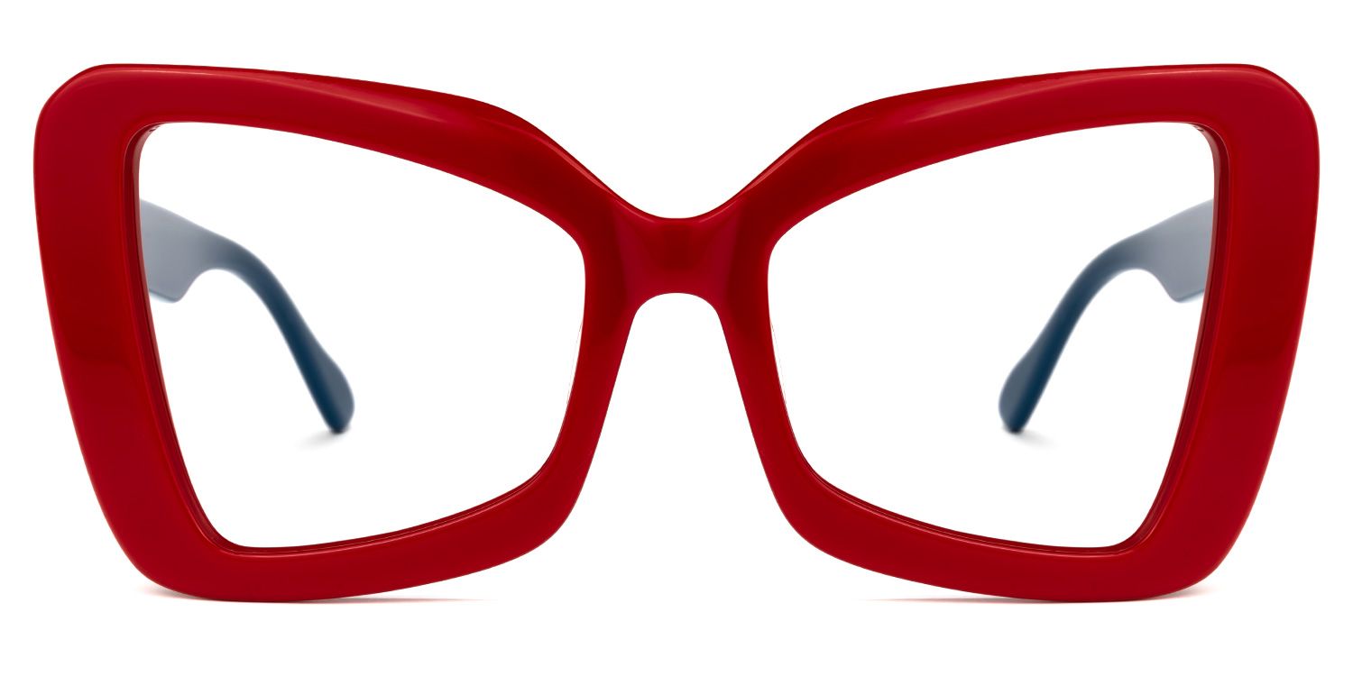 Mandi - Butterfly Red Eyeglasses | Vooglam Angle View