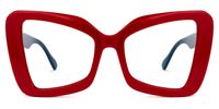 Mandi - Butterfly Red Eyeglasses | Vooglam Angle View