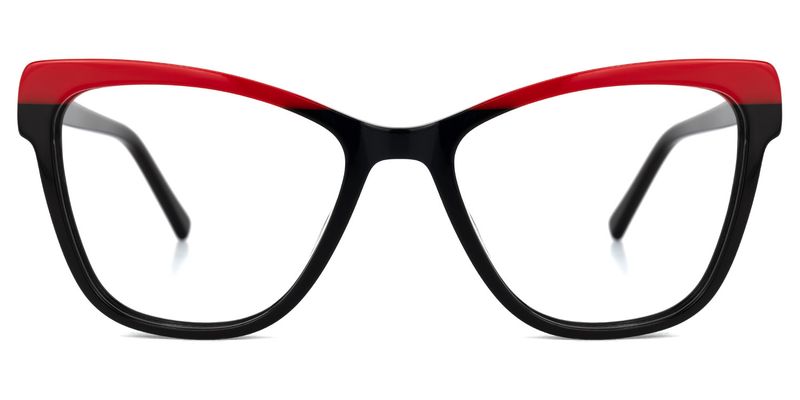 Adames - Butterfly Black/Red Two-tone Eyeglasses