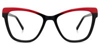 Adames - Butterfly Black/Red Two-tone Eyeglasses | Vooglam Angle View