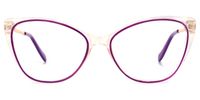 Mendoza - Cat Eye Purple Eyeglasses | Vooglam Angle View