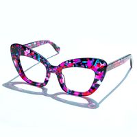 Zuzanna - Cat Eye Purple/Floral Eyeglasses | Vooglam On Model