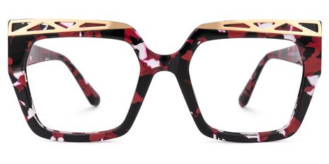 Fabianne - Square Red/Tortoise Eyeglasses