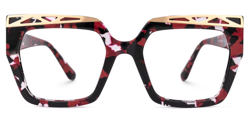Fabianne - Square Red/Tortoise Eyeglasses