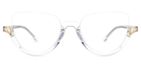 Sylvia - Cat Eye Crystal Clear Eyeglasses | Vooglam1 Angle View