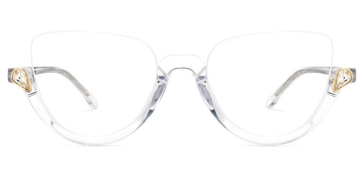 Sylvia - Cat Eye Crystal Clear Eyeglasses | Vooglam1
